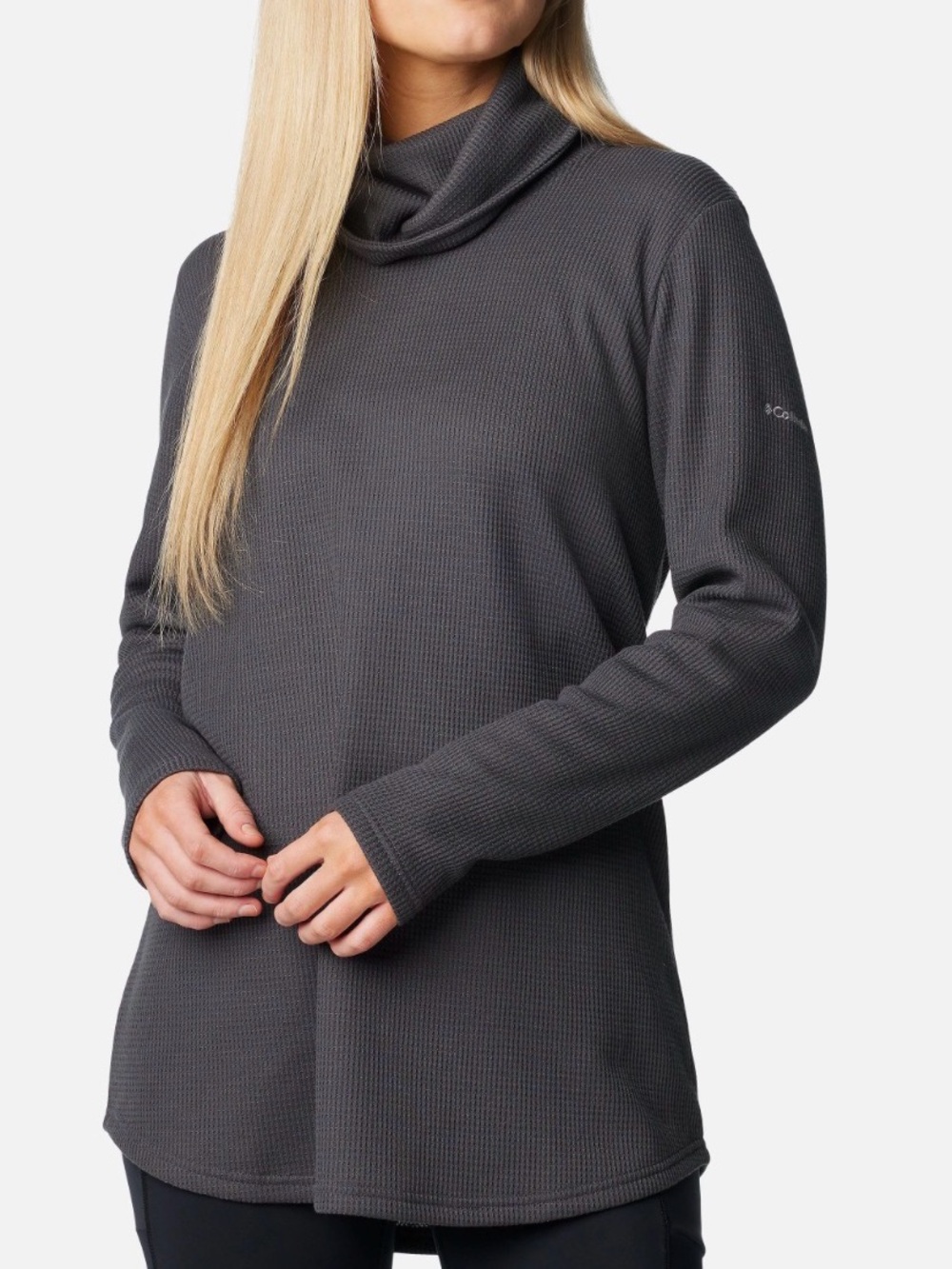 Columbia  Holly Hideaway Waffle Cowl Neck Pullover black size S